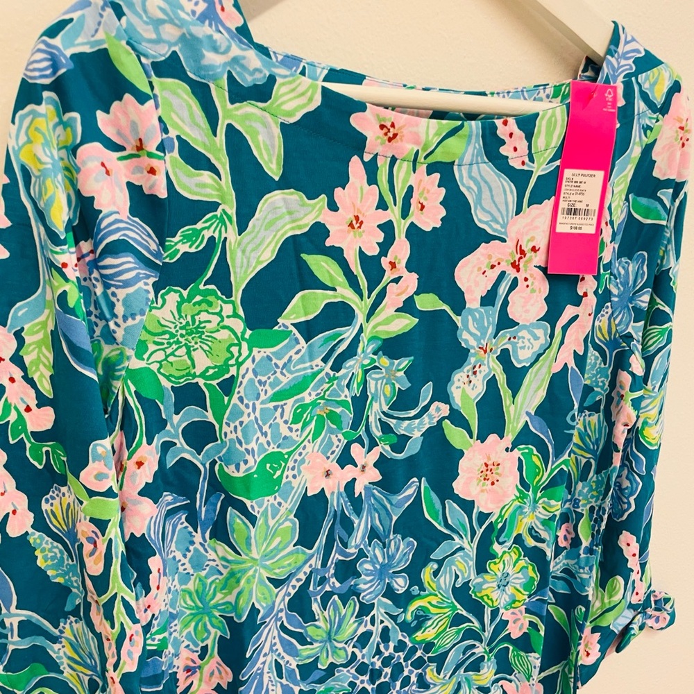 lidia boatneck dress in multi hot on the vine NEW LILLY PULITZER size M - Picture 3 of 5